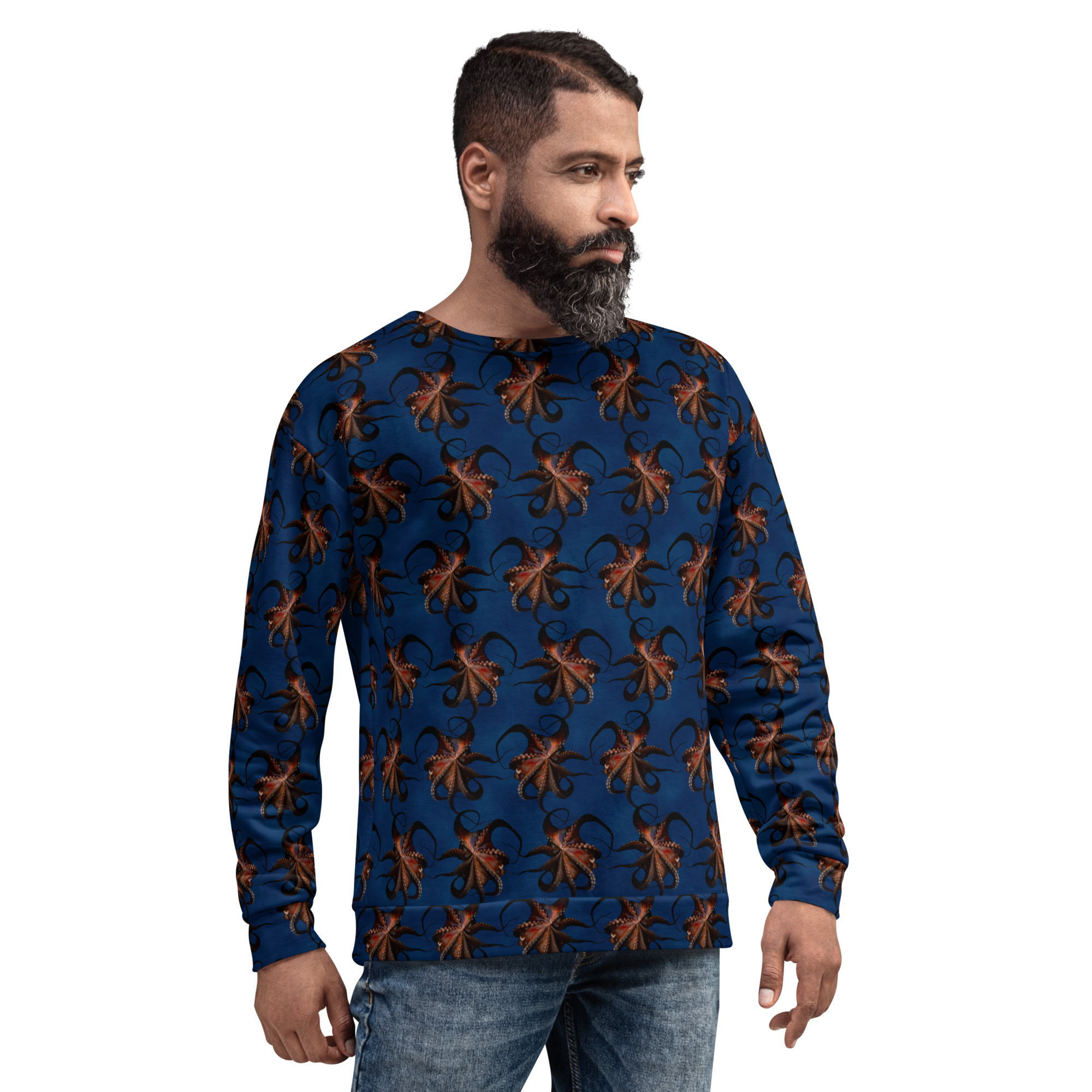 CAVIS Flying Octopus Unisex Sweatshirt, Alternative Sea Life Long Sleeve Top - Image 22