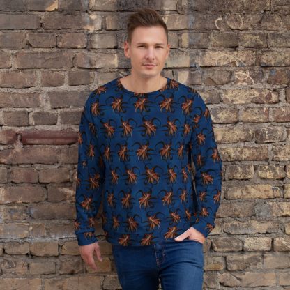 CAVIS Flying Octopus Unisex Sweatshirt, Alternative Sea Life Long Sleeve Top - Image 24