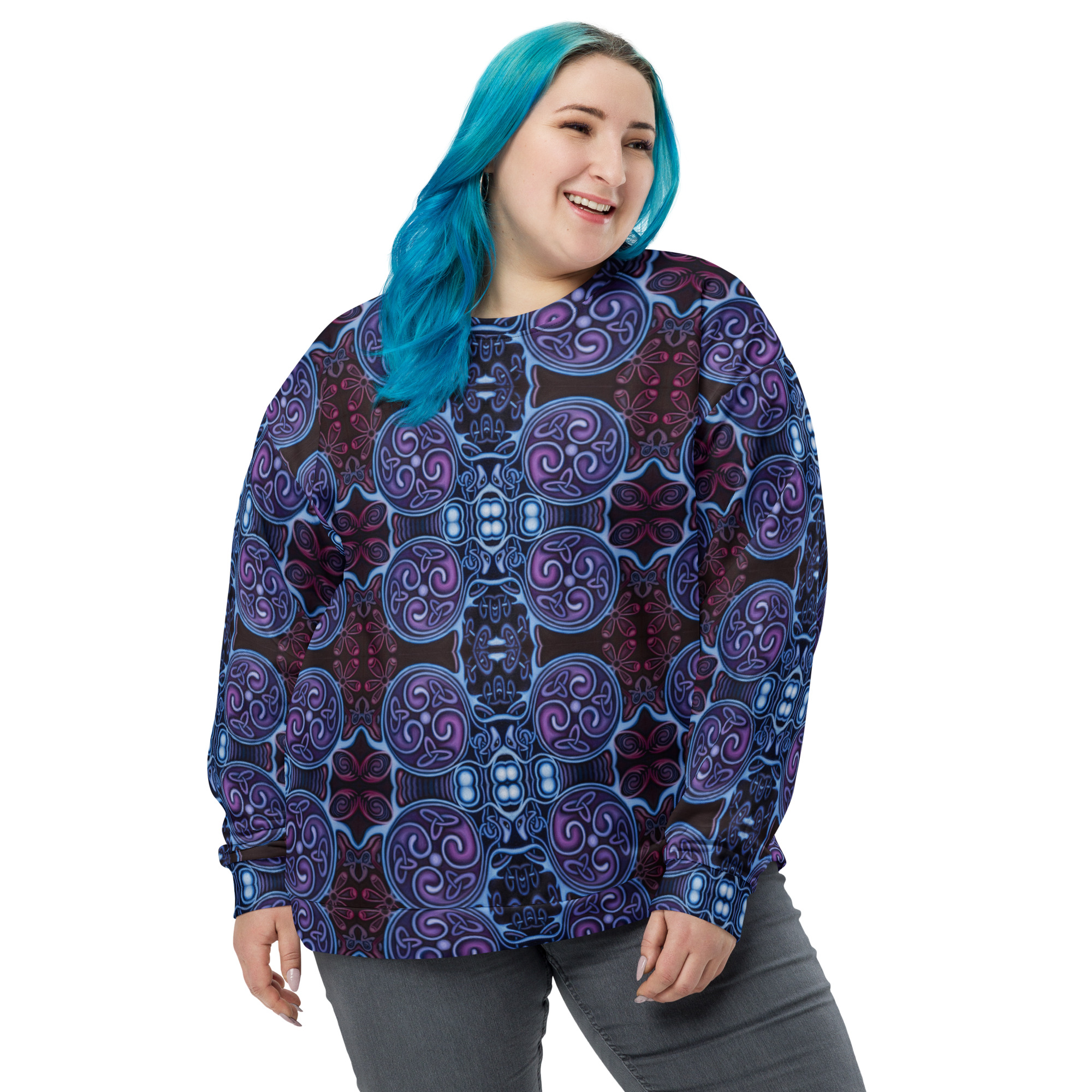 CAVIS Celtic Soul Unisex Sweatshirt, Alternative Blue and Purple Long Sleeve Top - Image 22