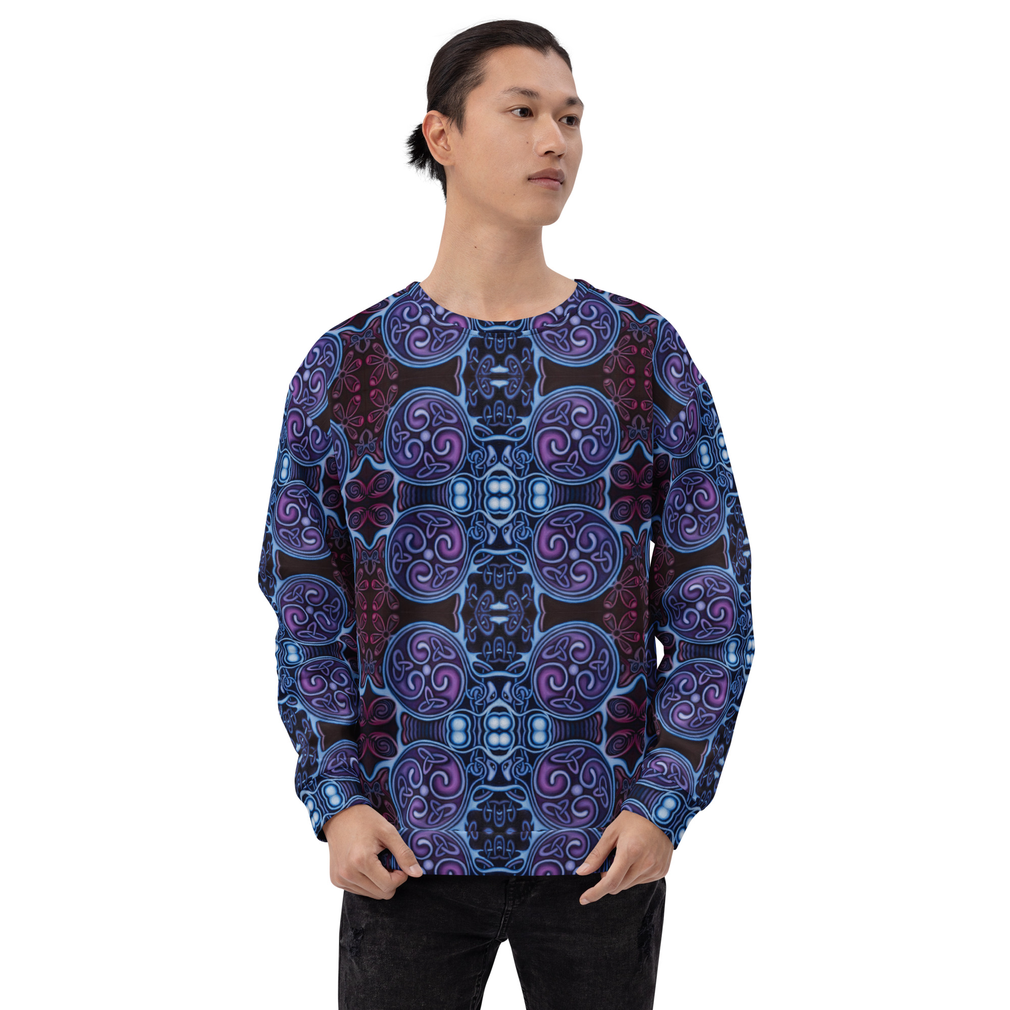 CAVIS Celtic Soul Unisex Sweatshirt, Alternative Blue and Purple Long Sleeve Top - Image 27