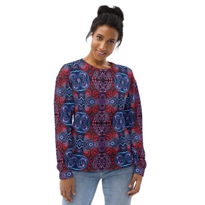 CAVIS Celtic Heart Unisex Sweatshirt, Alternative Red and Blue Long Sleeve Top - Image 22