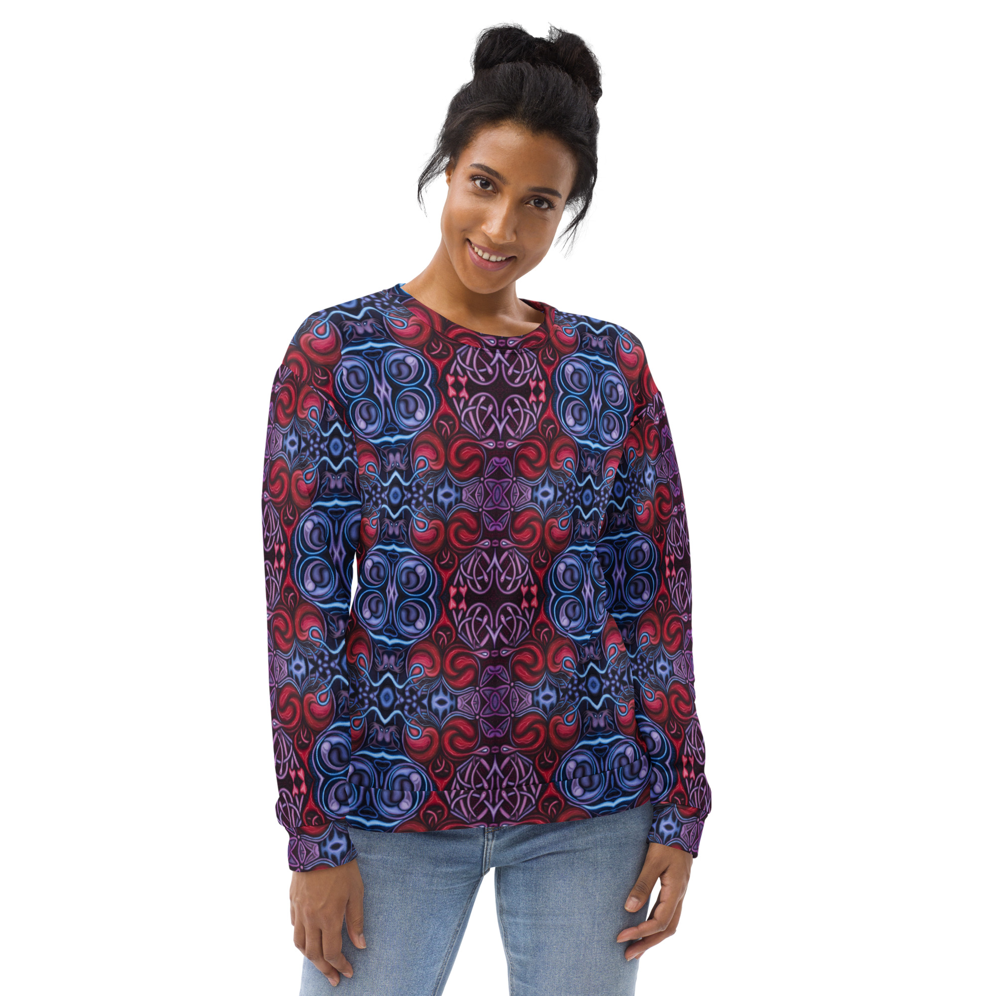 CAVIS Celtic Heart Unisex Sweatshirt, Alternative Red and Blue Long Sleeve Top - Image 22