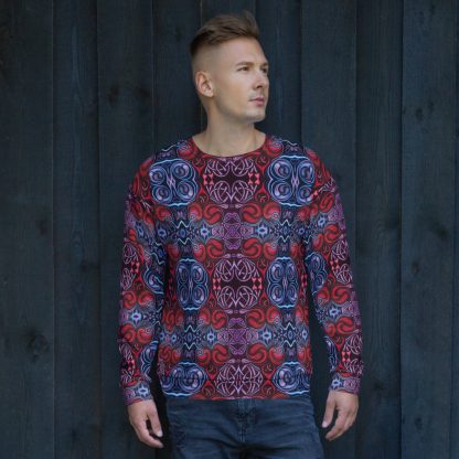 CAVIS Celtic Heart Unisex Sweatshirt, Alternative Red and Blue Long Sleeve Top - Image 23