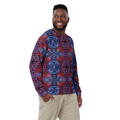 CAVIS Celtic Heart Unisex Sweatshirt, Alternative Red and Blue Long Sleeve Top - Image 46