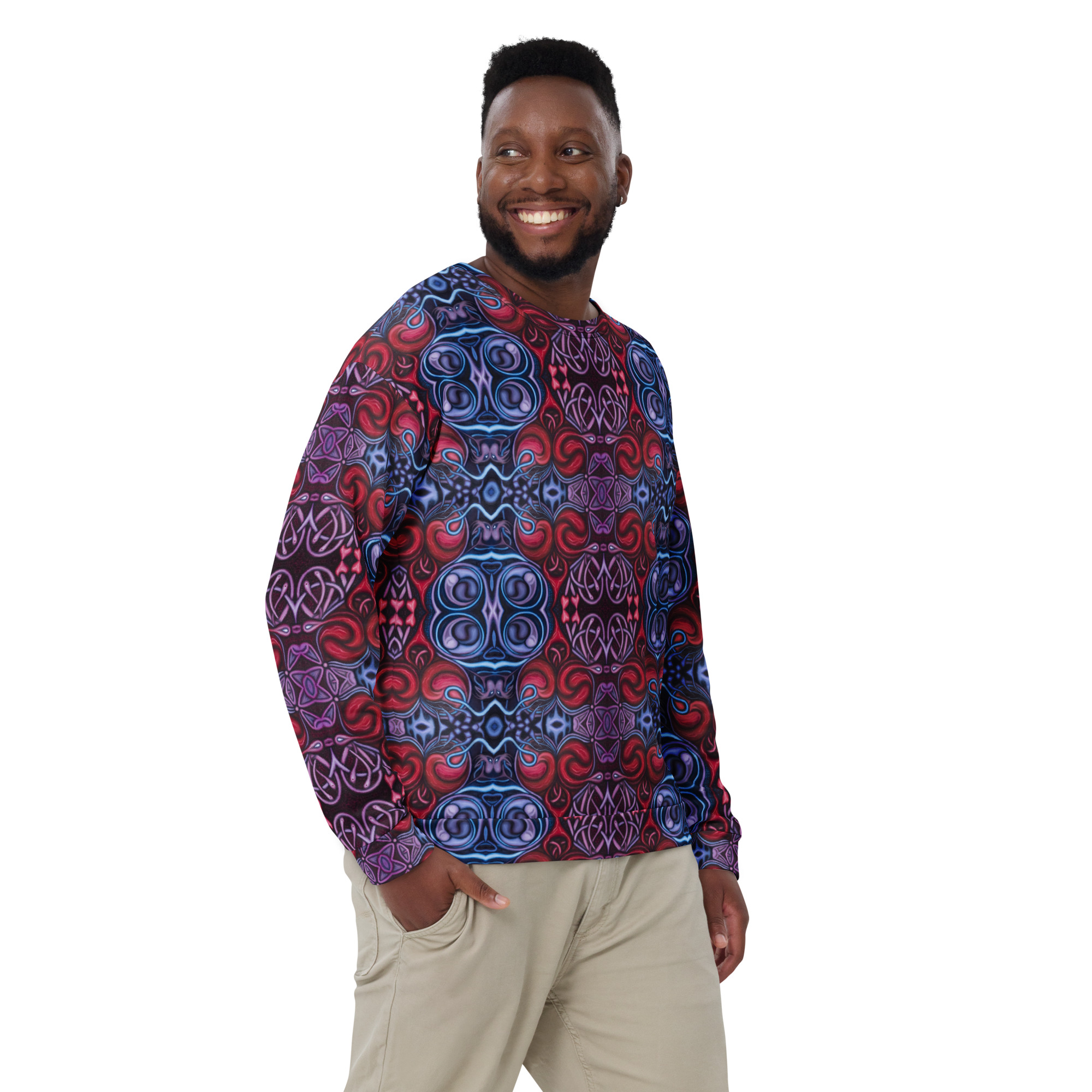 CAVIS Celtic Heart Unisex Sweatshirt, Alternative Red and Blue Long Sleeve Top - Image 46