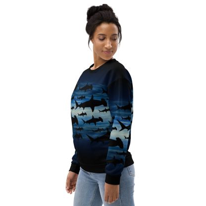 CAVIS a Shark Pattern Hammerhead Unisex Sweatshirt, Alternative Sea Life Long Sleeve Top - Image 11