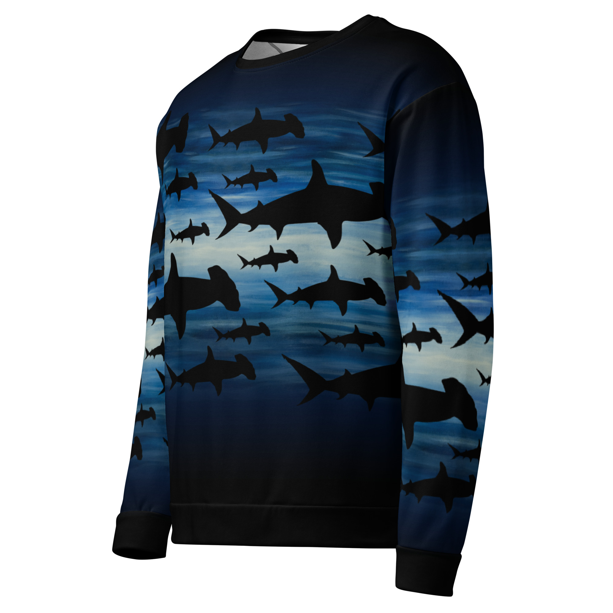 CAVIS a Shark Pattern Hammerhead Unisex Sweatshirt, Alternative Sea Life Long Sleeve Top - Image 15