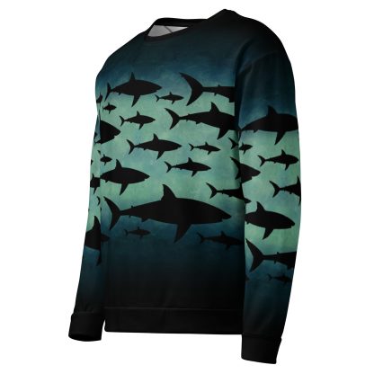 CAVIS a Shark Pattern Unisex Sweatshirt, Alternative Sea Life Long Sleeve Top - Image 13