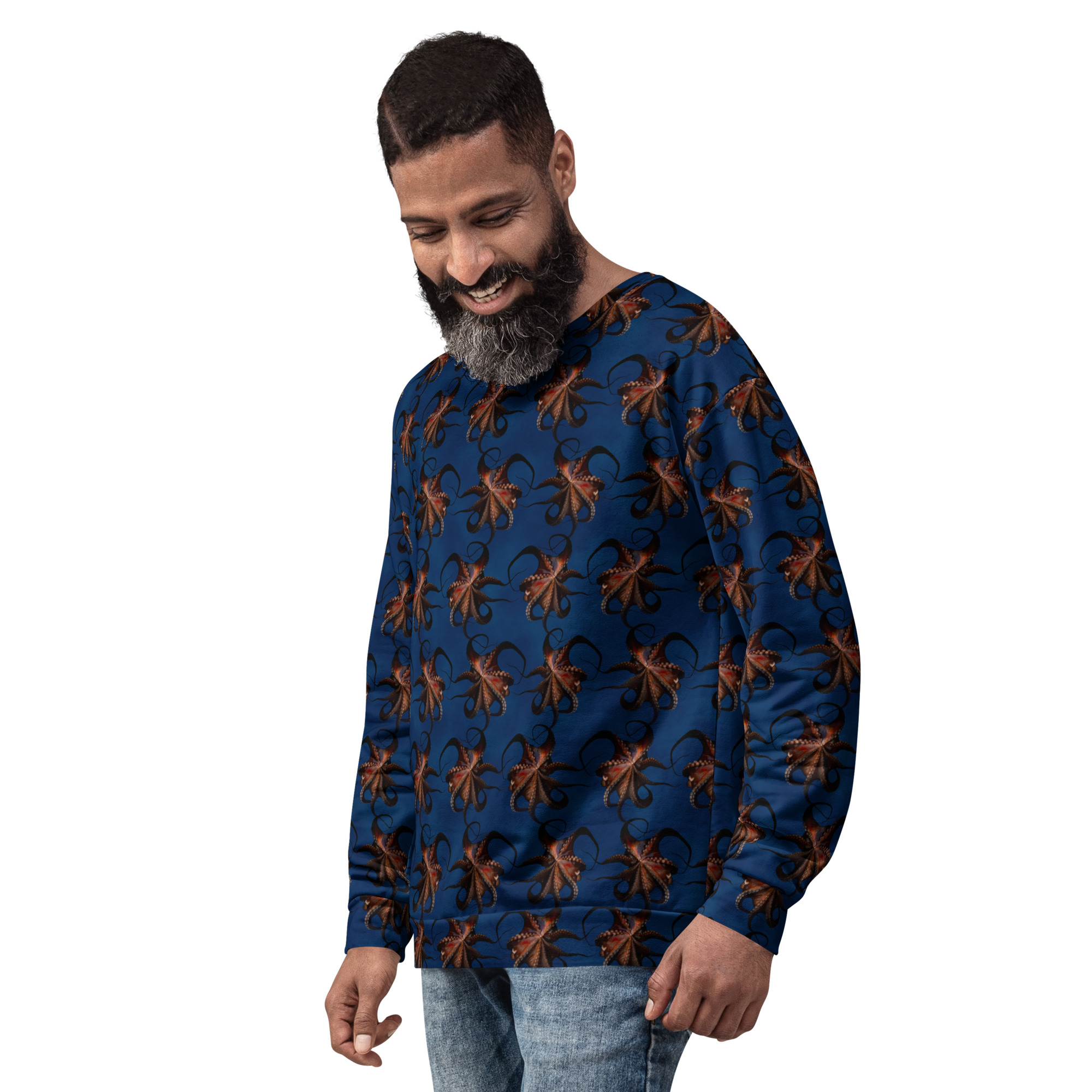 CAVIS Flying Octopus Unisex Sweatshirt, Alternative Sea Life Long Sleeve Top - Image 12
