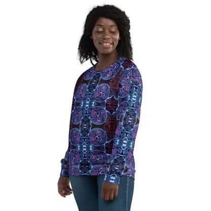 CAVIS Celtic Soul Unisex Sweatshirt, Alternative Blue and Purple Long Sleeve Top - Image 9