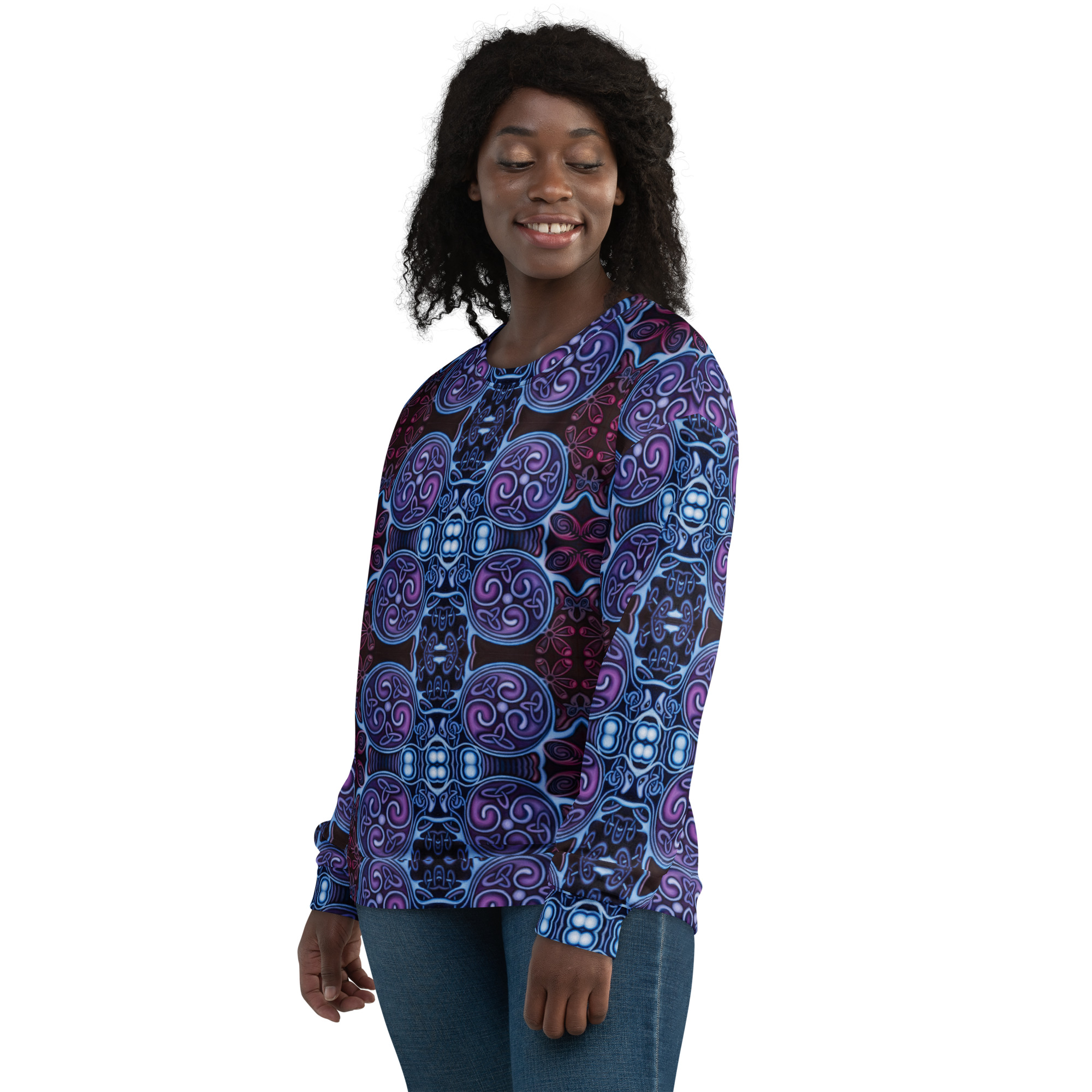 CAVIS Celtic Soul Unisex Sweatshirt, Alternative Blue and Purple Long Sleeve Top - Image 9