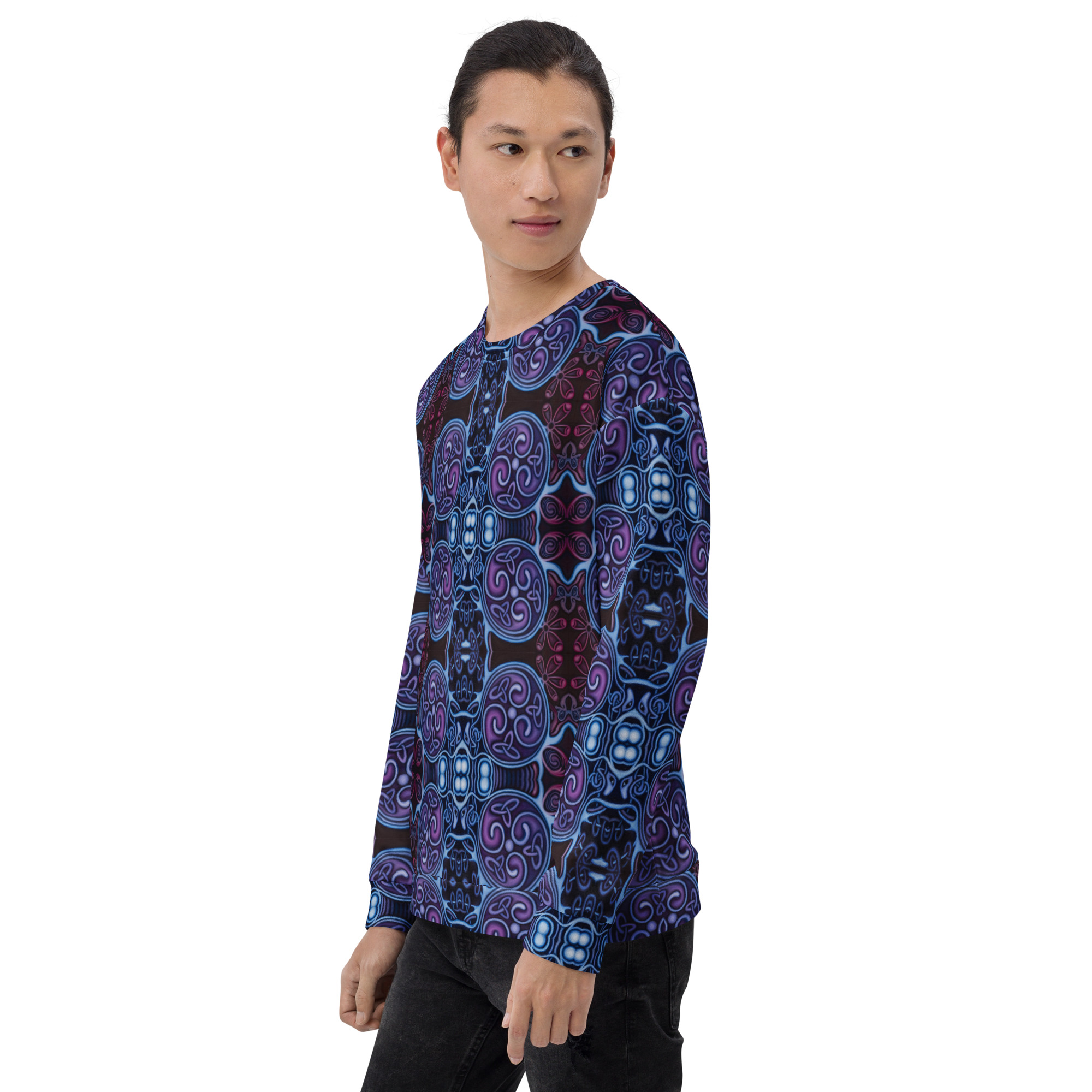 CAVIS Celtic Soul Unisex Sweatshirt, Alternative Blue and Purple Long Sleeve Top - Image 11