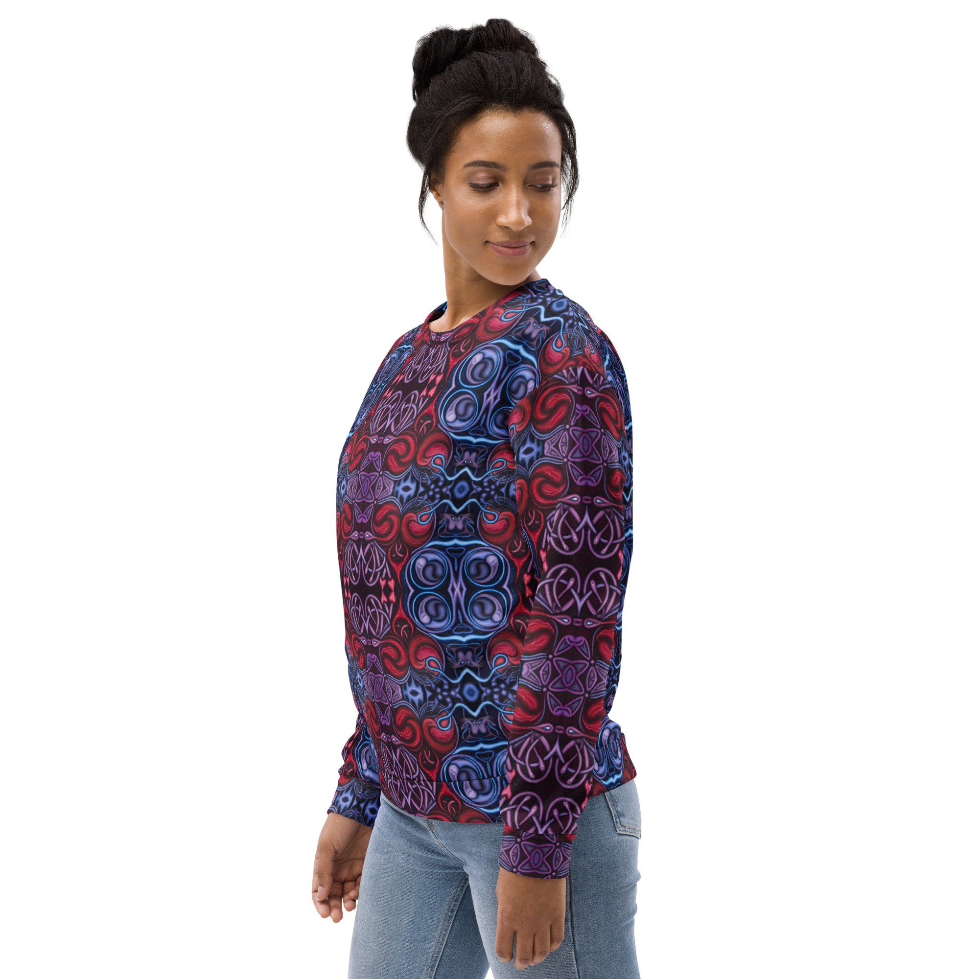 CAVIS Celtic Heart Unisex Sweatshirt, Alternative Red and Blue Long Sleeve Top - Image 10