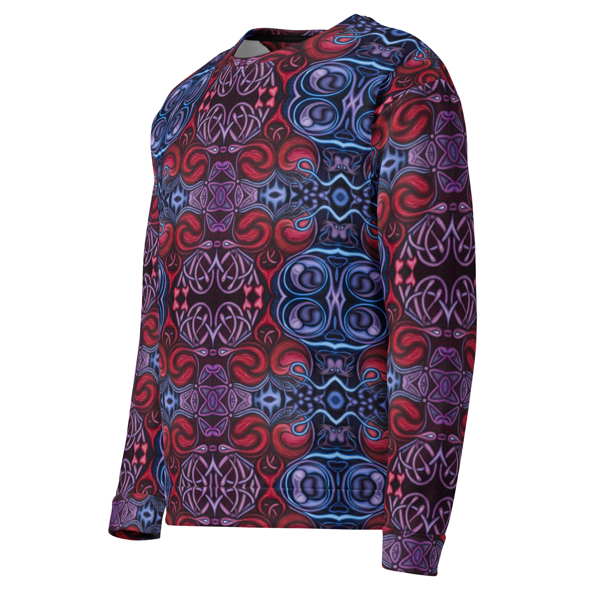 CAVIS Celtic Heart Unisex Sweatshirt, Alternative Red and Blue Long Sleeve Top - Image 15