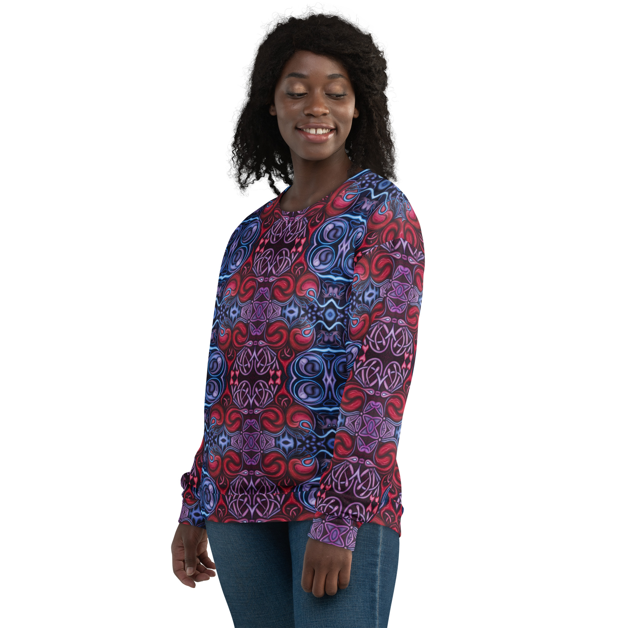 CAVIS Celtic Heart Unisex Sweatshirt, Alternative Red and Blue Long Sleeve Top - Image 30