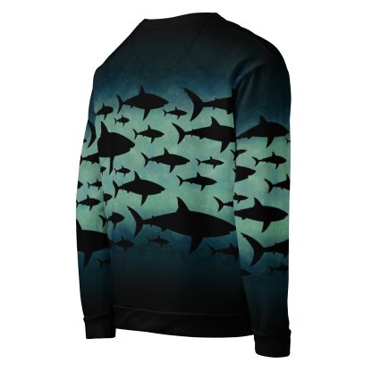 CAVIS a Shark Pattern Unisex Sweatshirt, Alternative Sea Life Long Sleeve Top - Image 14