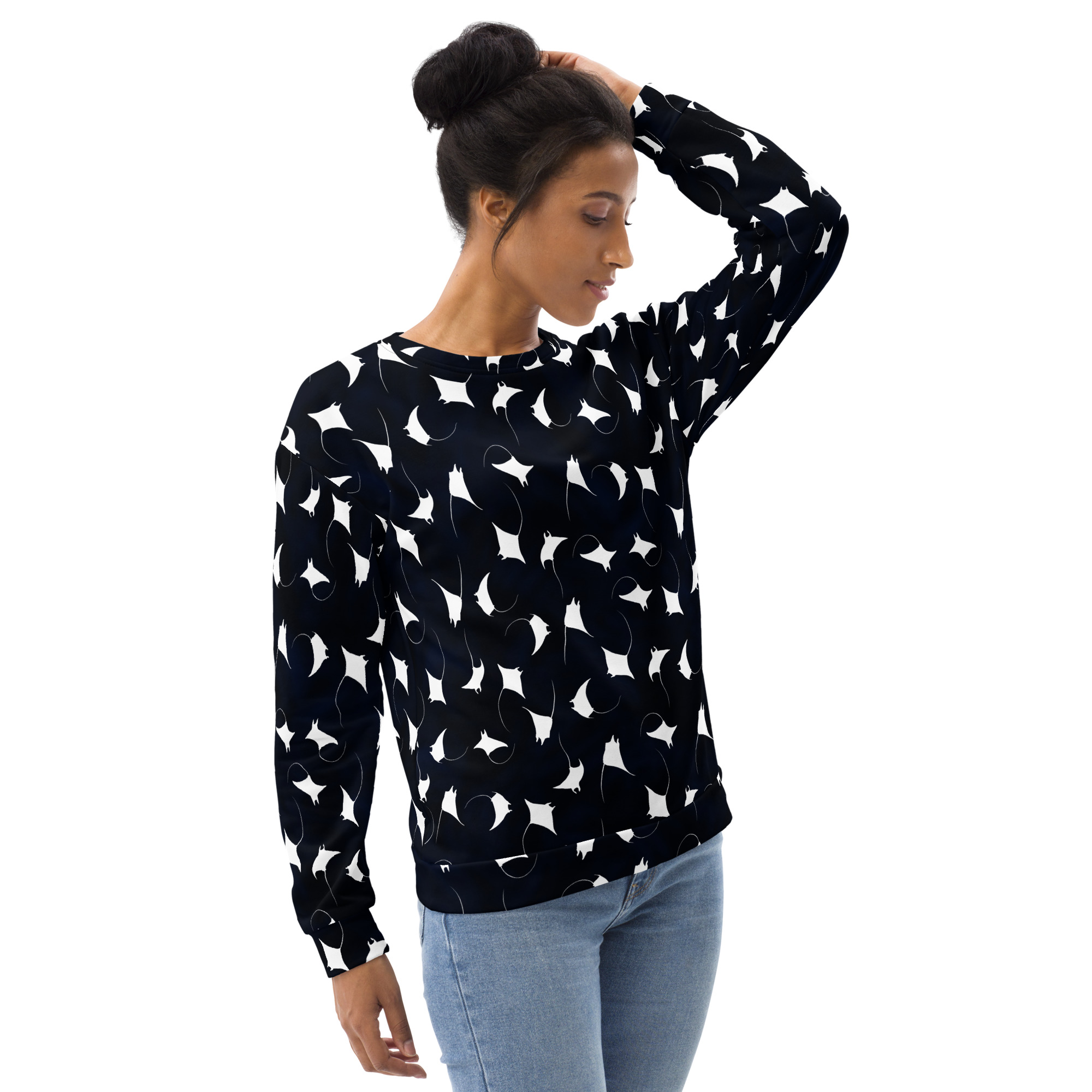 CAVIS Mobula Ray Unisex Sweatshirt, Alternative Devil Rays Goth Fashion Long Sleeve Top - Image 6
