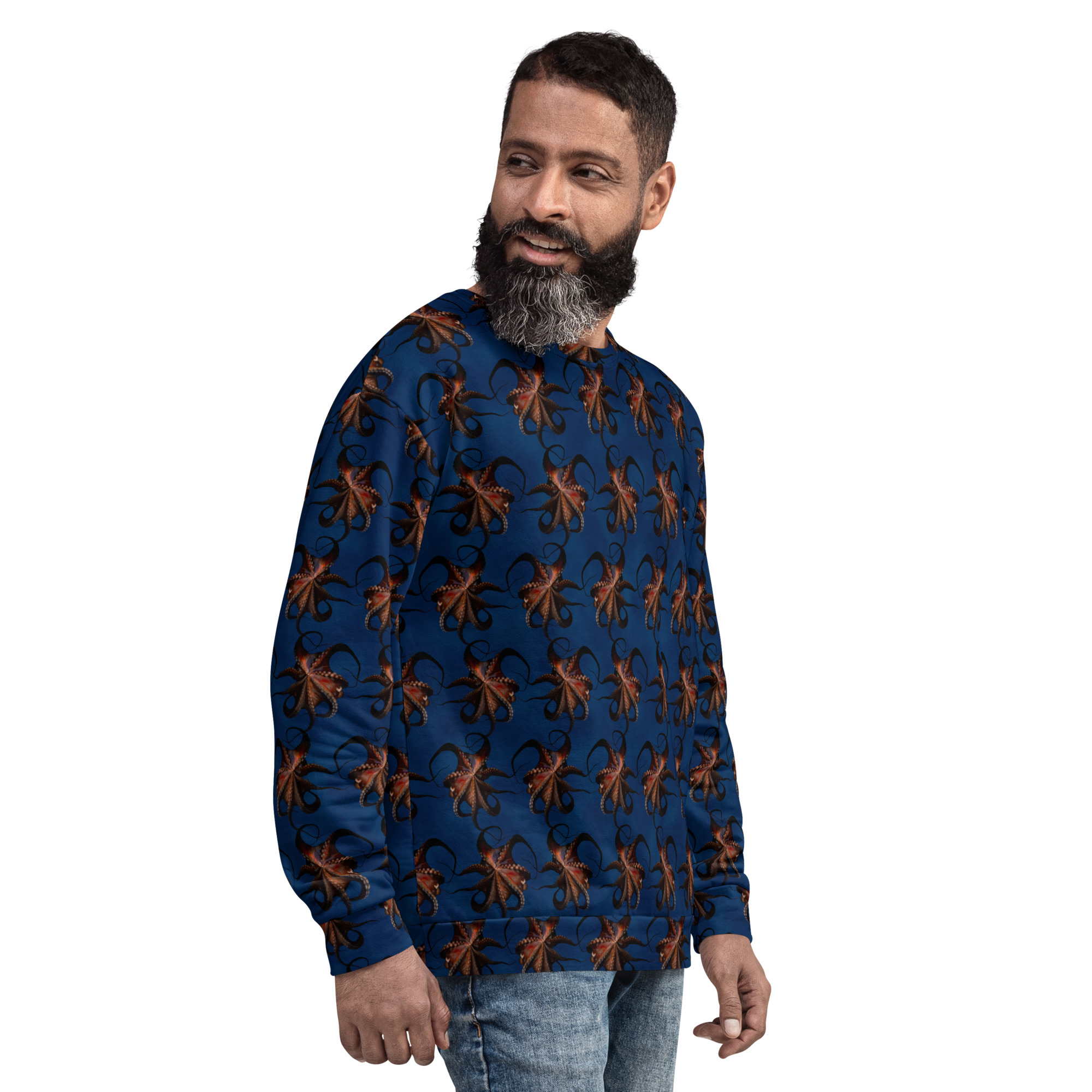 CAVIS Flying Octopus Unisex Sweatshirt, Alternative Sea Life Long Sleeve Top - Image 10