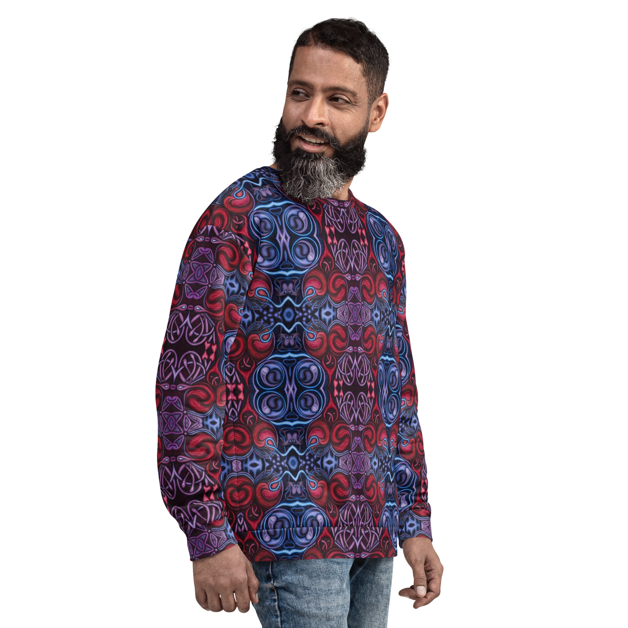 CAVIS Celtic Heart Unisex Sweatshirt, Alternative Red and Blue Long Sleeve Top - Image 11