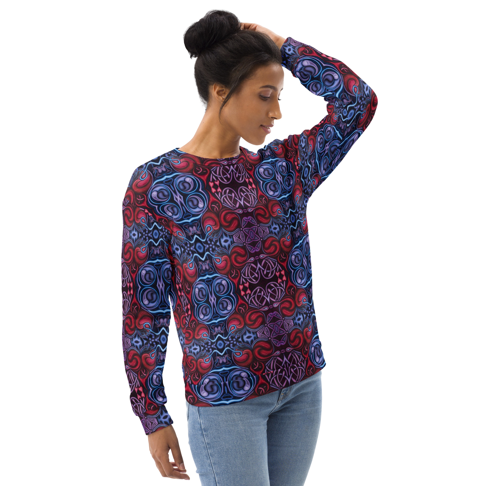 CAVIS Celtic Heart Unisex Sweatshirt, Alternative Red and Blue Long Sleeve Top - Image 32
