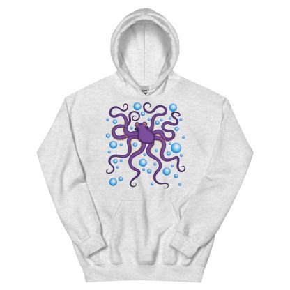 CAVIS Purple Octopus Hoodie, Funny Nautical Cephalopod Long-Sleeve Sweatshirt - Image 18