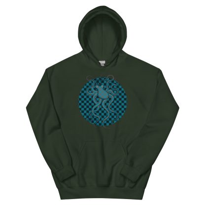 CAVIS Checkered Octopus Camouflage Unisex Hoodie, Underwater Retro 80's Nautical Hooded Sweatshirt - Image 6