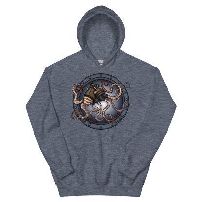 CAVIS Steampunk Octopus Unisex Hoodie, Goth Nautical Cephalopod Long-Sleeve Sweatshirt - Image 13