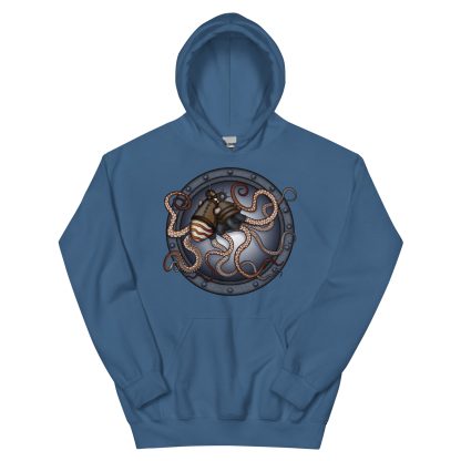 CAVIS Steampunk Octopus Unisex Hoodie, Goth Nautical Cephalopod Long-Sleeve Sweatshirt - Image 12