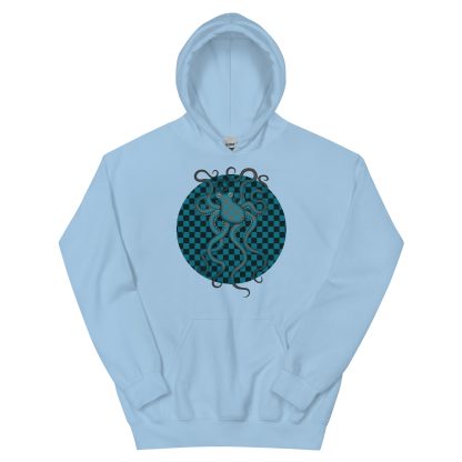 CAVIS Checkered Octopus Camouflage Unisex Hoodie, Underwater Retro 80's Nautical Hooded Sweatshirt - Image 12