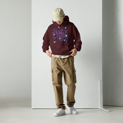 CAVIS Purple Octopus Hoodie, Funny Nautical Cephalopod Long-Sleeve Sweatshirt - Image 4