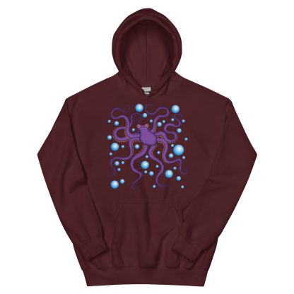 CAVIS Purple Octopus Hoodie, Funny Nautical Cephalopod Long-Sleeve Sweatshirt - Image 9