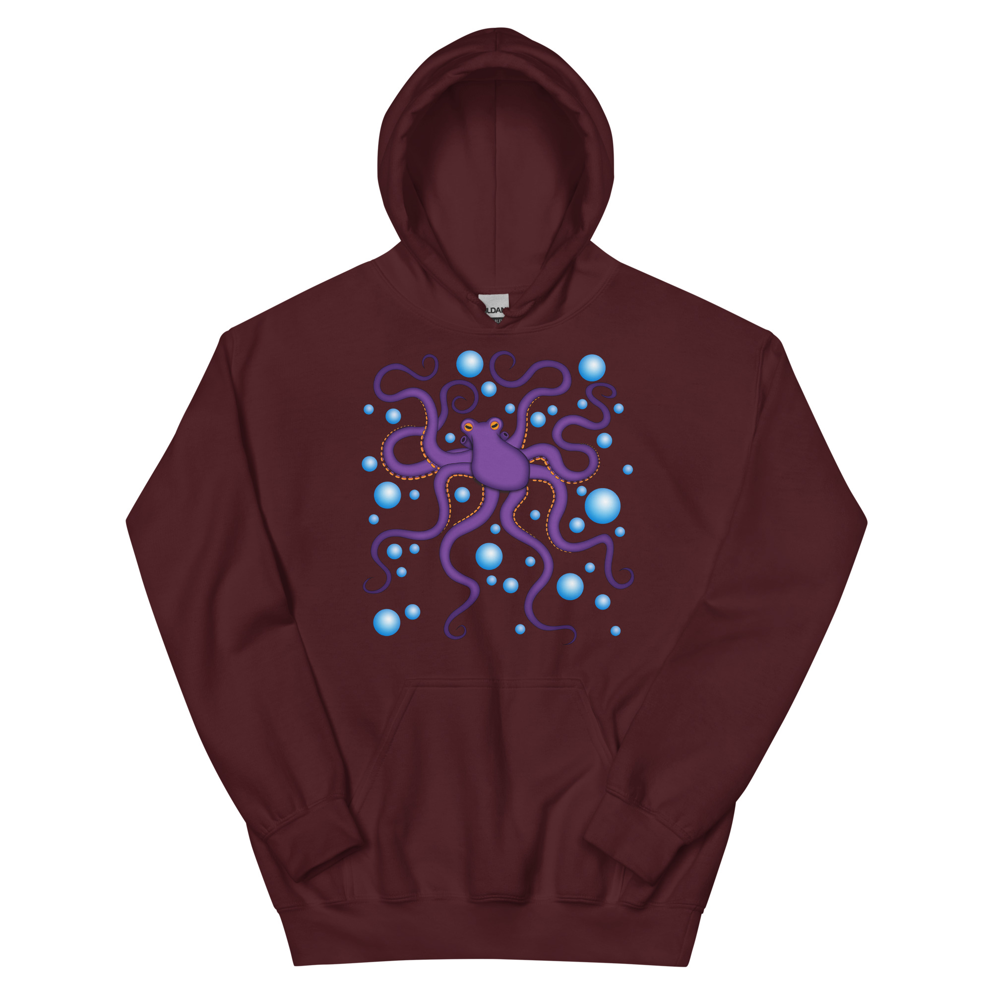 CAVIS Purple Octopus Hoodie, Funny Nautical Cephalopod Long-Sleeve Sweatshirt - Image 9