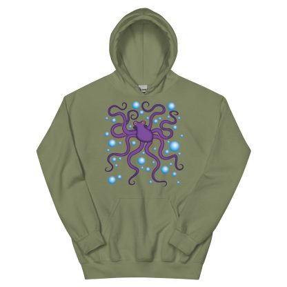 CAVIS Purple Octopus Hoodie, Funny Nautical Cephalopod Long-Sleeve Sweatshirt - Image 14