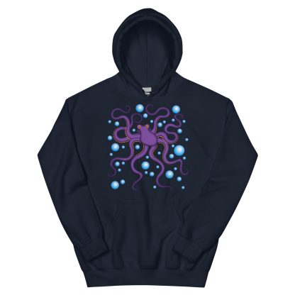 CAVIS Purple Octopus Hoodie, Funny Nautical Cephalopod Long-Sleeve Sweatshirt - Image 8