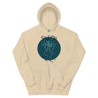 CAVIS Checkered Octopus Camouflage Unisex Hoodie, Underwater Retro 80's Nautical Hooded Sweatshirt - Image 13
